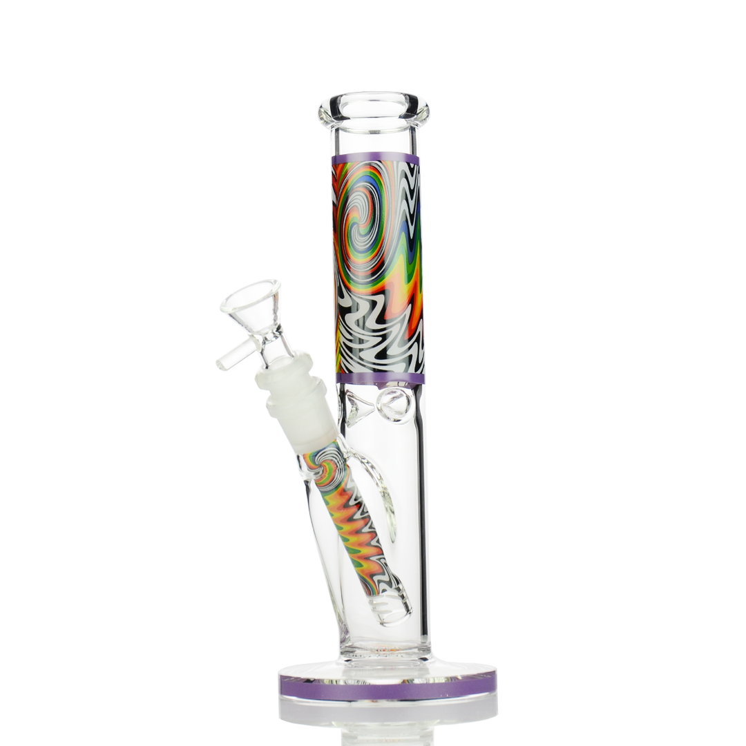 10-Inch Straight WigWag Decal Water Pipe with 14mm Bowl