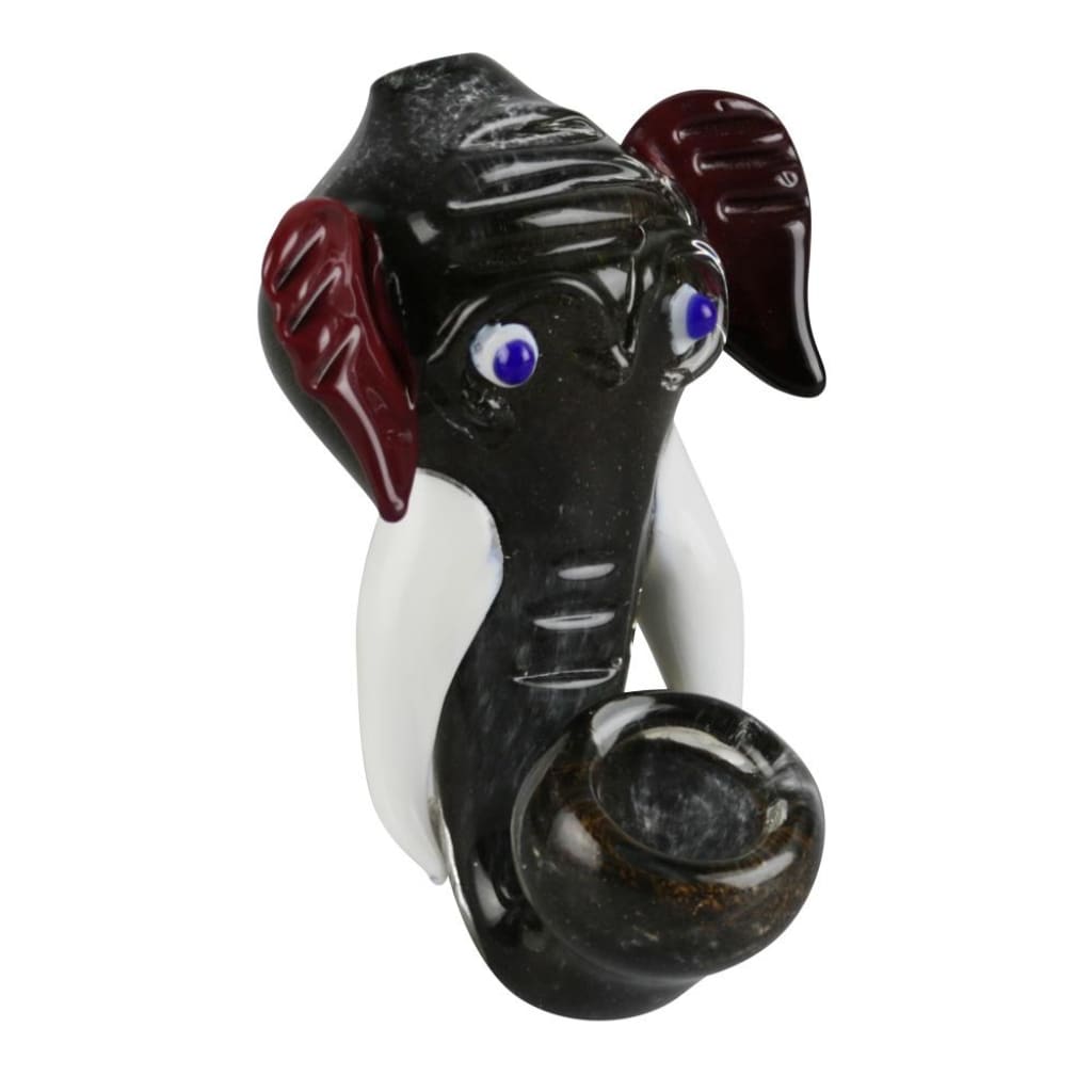 Elephant Head Fritted Sherlock Pipe