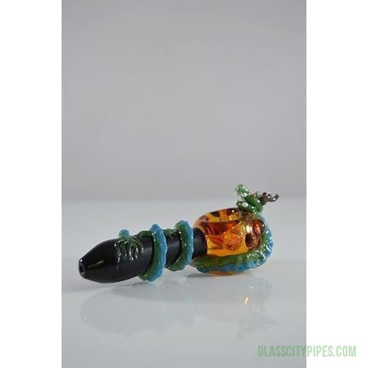 Empire Glassworks Dragon Wrapped Worked Glass Spoon Hand Pipe