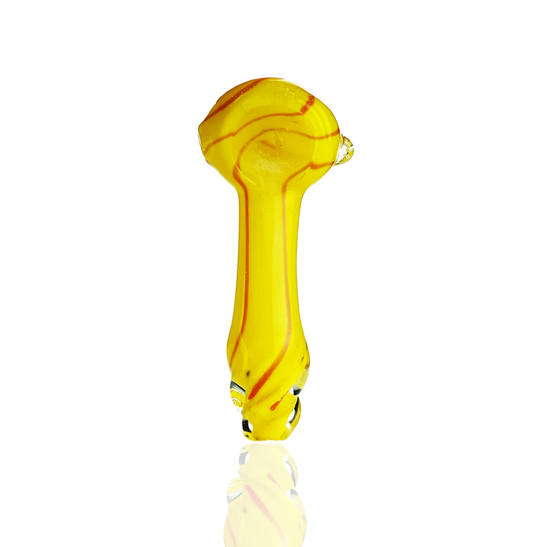 Compact 3-Inch Glass Spoon Pipe with Frit Design