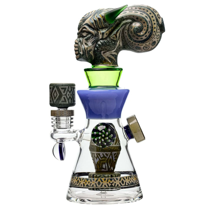 Etch Dab Rig V2 with Slitted Cut Perc and Thick Glass