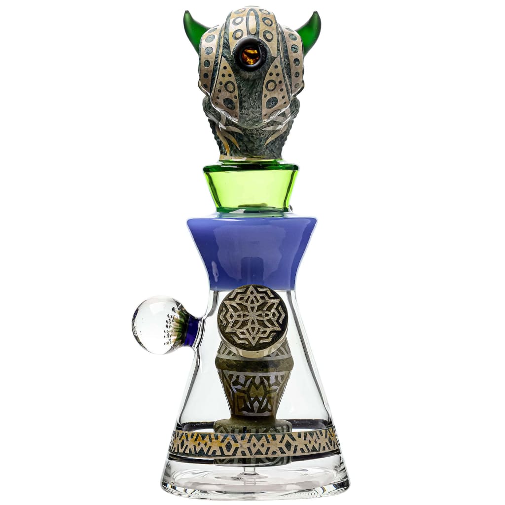 Etch Dab Rig V2 with Slitted Cut Perc and Thick Glass