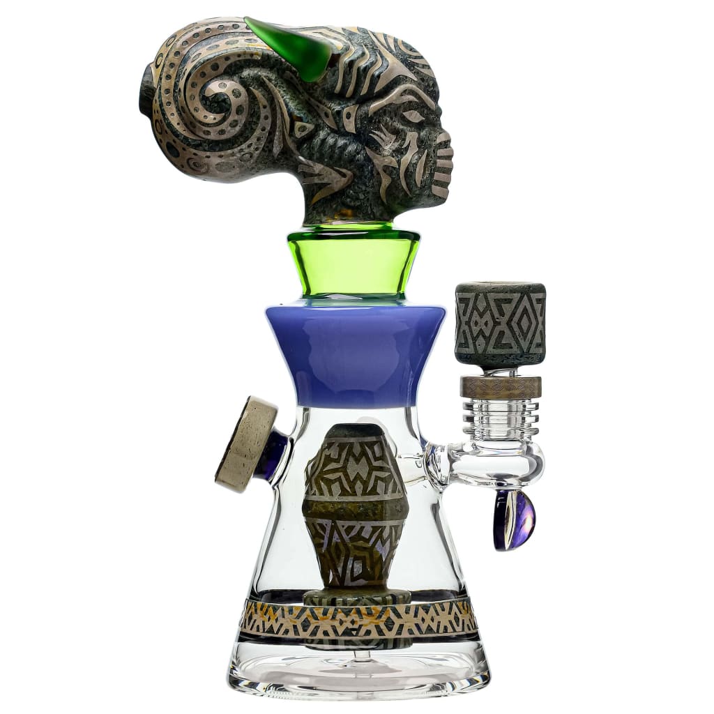 Etch Dab Rig V2 with Slitted Cut Perc and Thick Glass