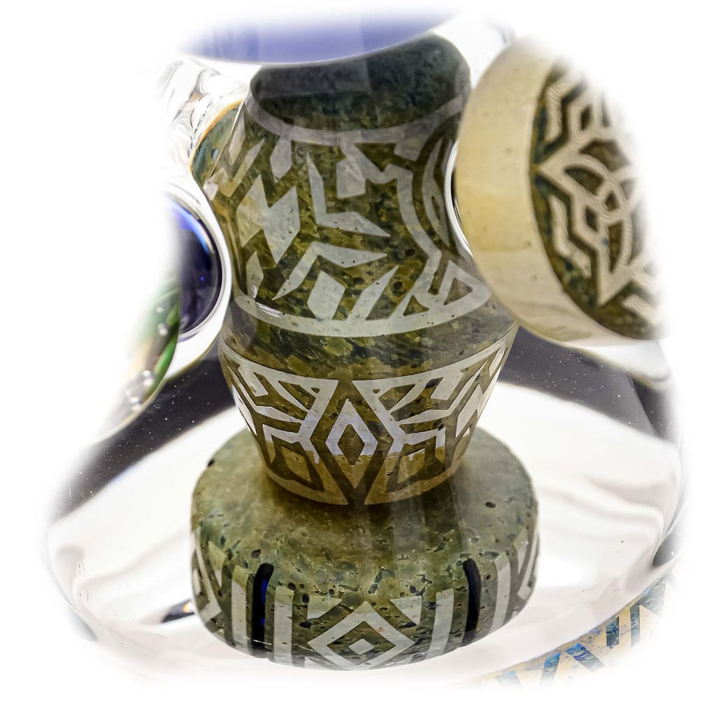 Etch Dab Rig V2 with Slitted Cut Perc and Thick Glass