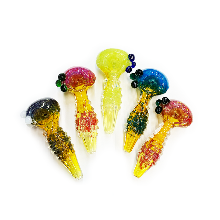 Compact Fume Glass Hand Pipe with Frit Ring Design