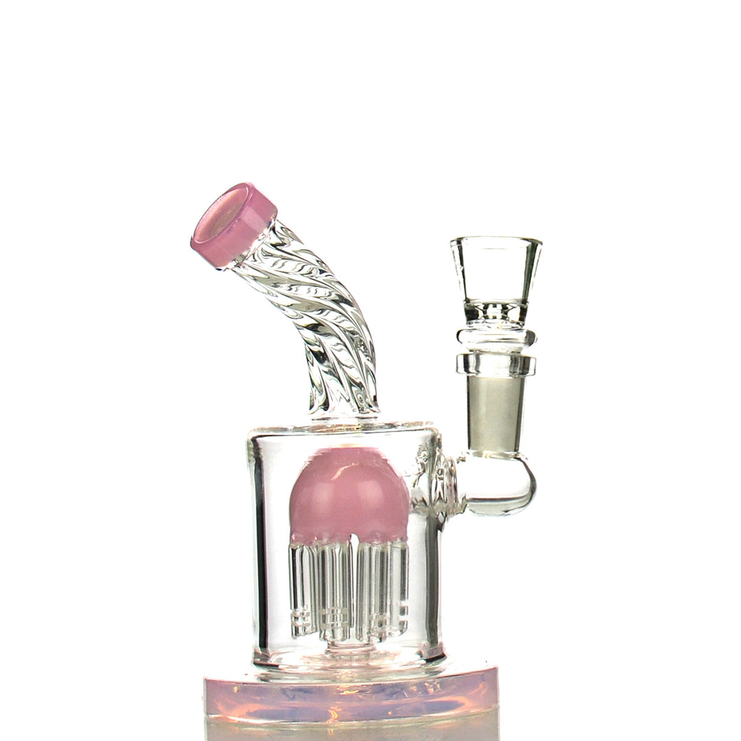 5.5" Twisted Neck Perc Water Pipe with 14mm Bowl