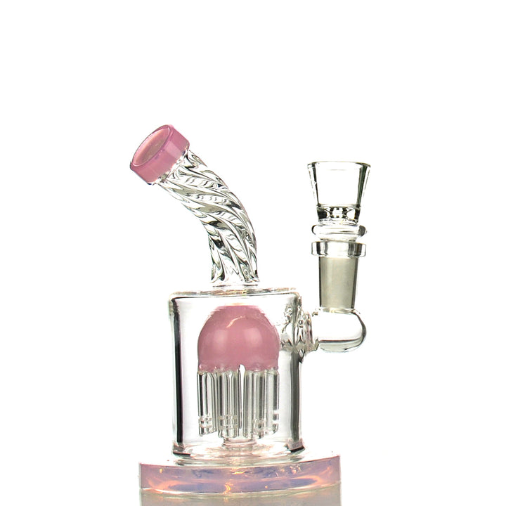 5.5" Twisted Neck Perc Water Pipe with 14mm Bowl