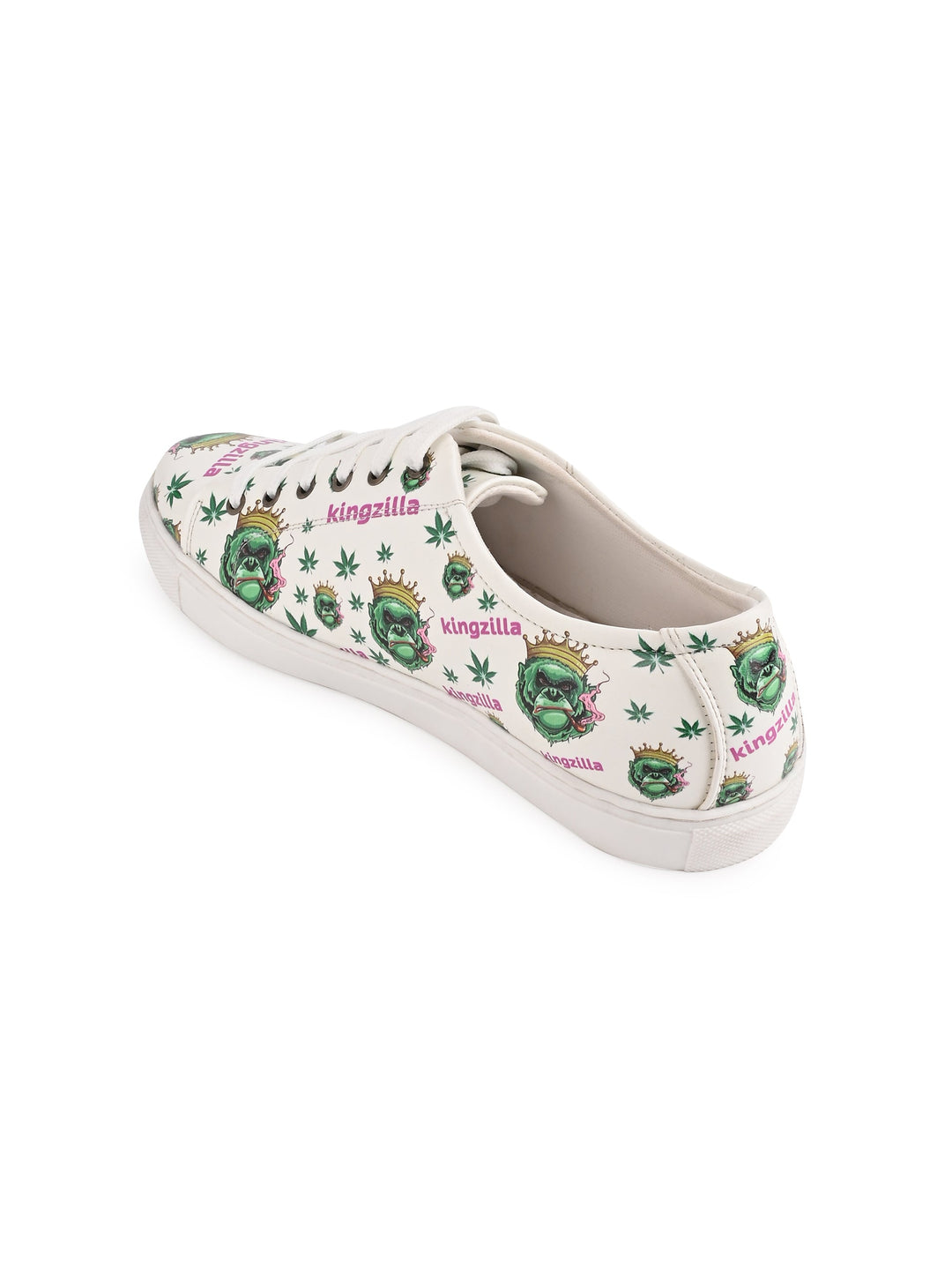 Snow White Kingzilla Print Vegan Leather Shoes