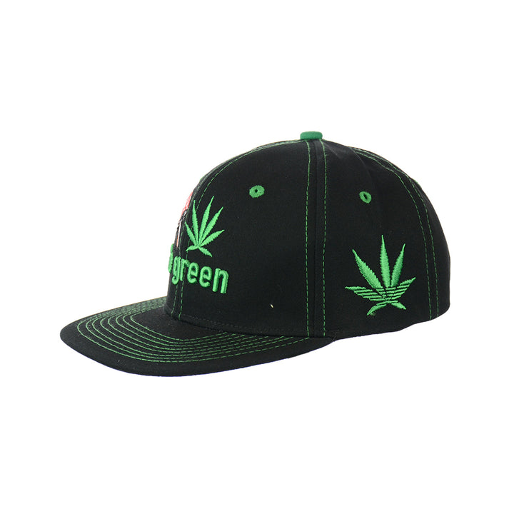 Embroidered Mushroom Go Green Snapback Hat
