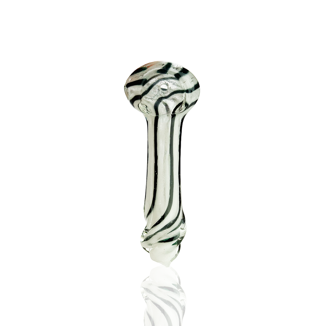 Compact 3-Inch Glass Spoon Pipe with Frit Design