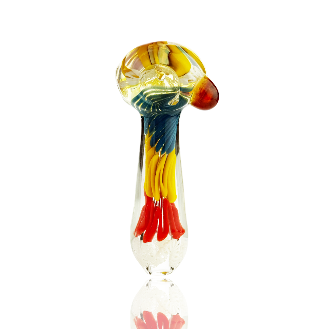 Vibrant Rasta Swirl Glass Hand Pipe 4-Inch