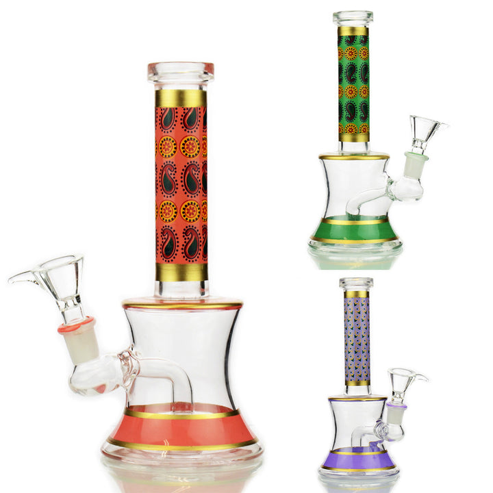 8 Inch Water Pipe with Fancy Decal and 14mm Bowl