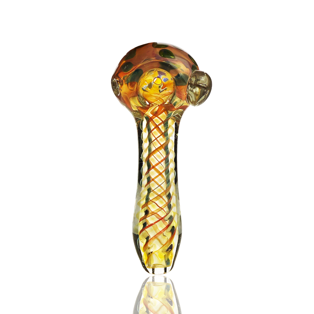 4.5" Gold Fume Spiral Art Hand Pipe