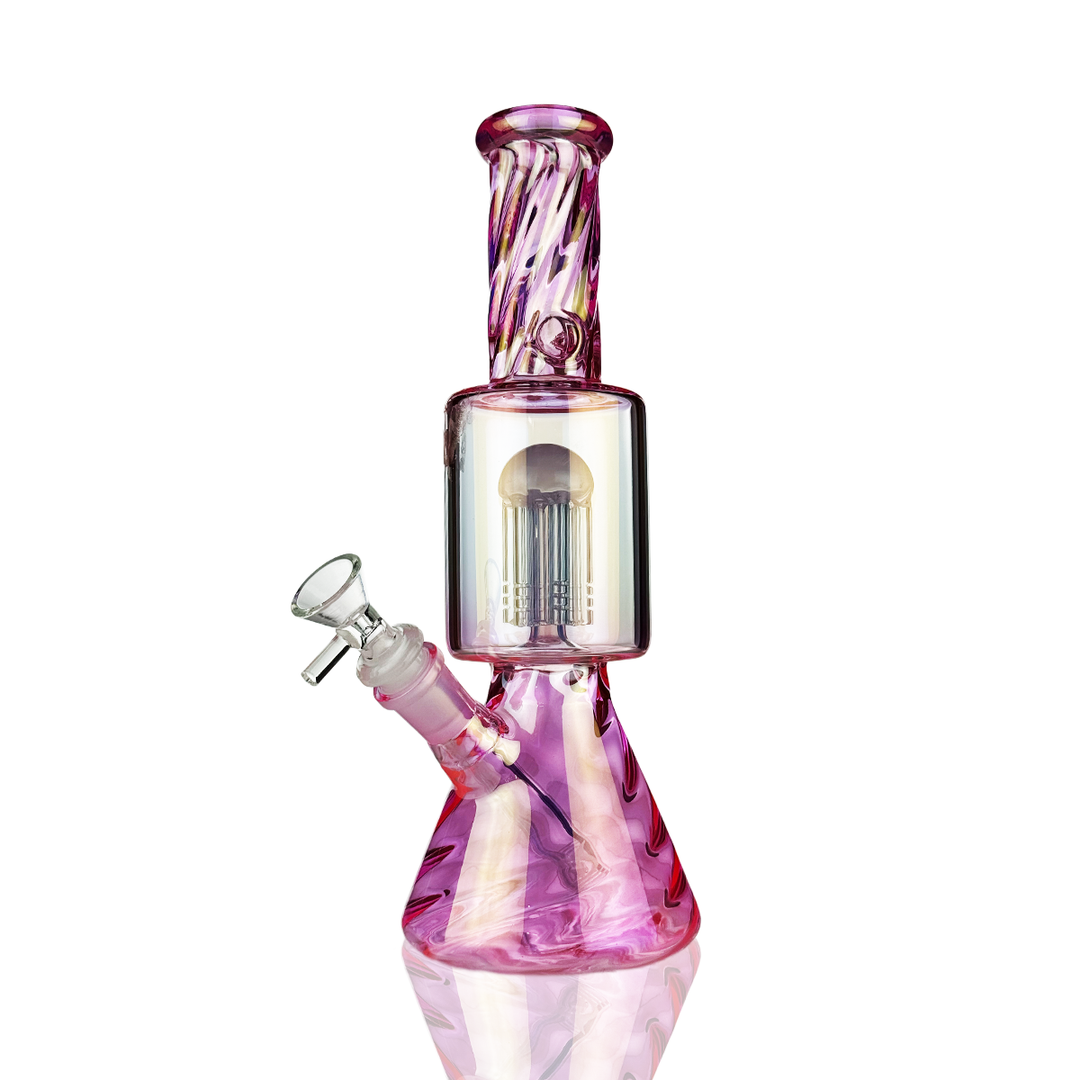 11" Electroplated Tree Perc Beaker Bong with 14mm Bowl