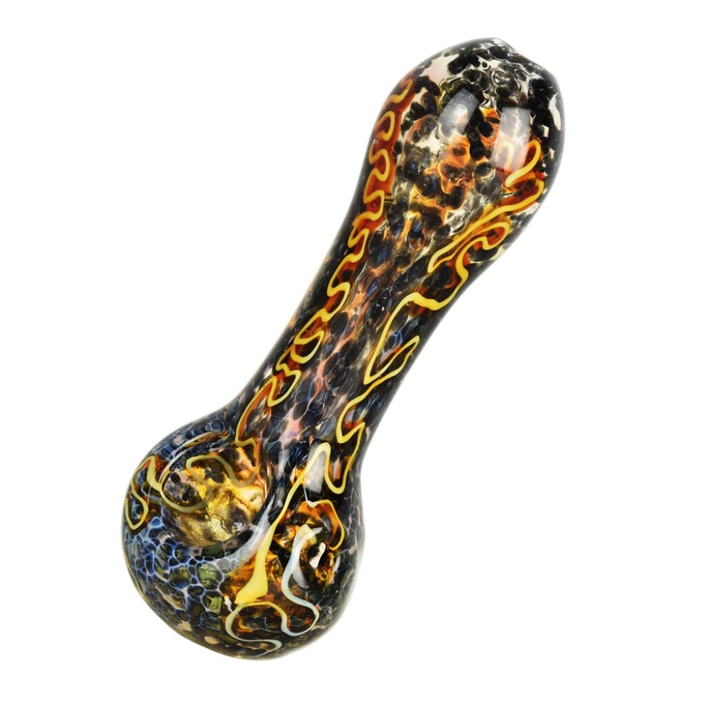 Fritted Squiggle Glass Spoon Pipe