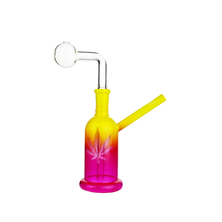 Frosted Glass Oil Burner - 6 Inch with 14mm Bowl