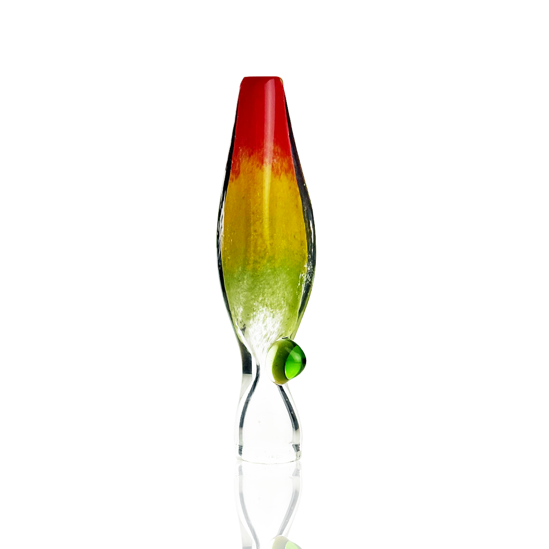 4 Inch Rasta Frit Glass Chillum One Hitter