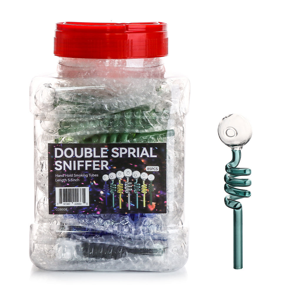 Compact 6-inch Spiral Glass Oil Burner Pipe