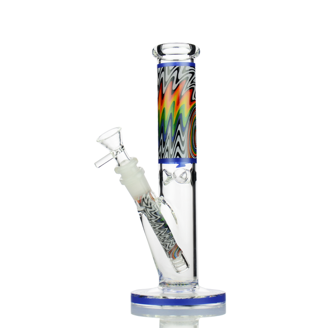 10-Inch Straight WigWag Decal Water Pipe with 14mm Bowl