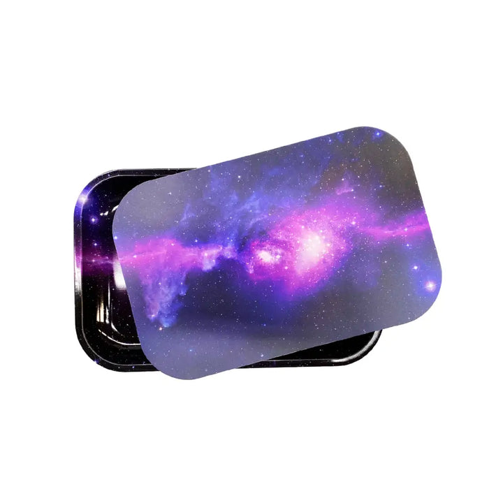 Galaxy Magnetic Lid Medium Metal Rolling Tray for Modern Smokers