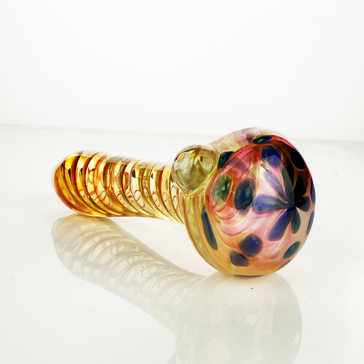 4.5" Gold Fume Spiral Art Hand Pipe