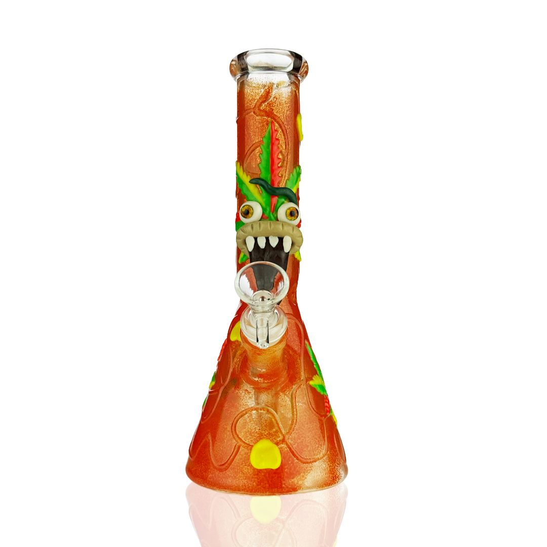 10 Inch Glow-in-Dark 3D Beaker Water Pipe