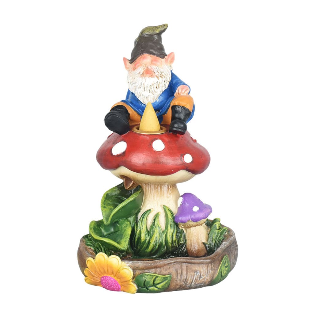 Gnome On a Mushroom Backflow Incense Burner - 7’