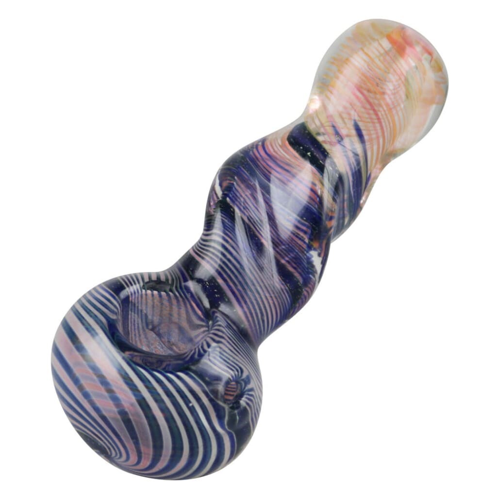 Gold Fumed Inside Out Hand Pipe - 3.5’