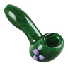 Green Frit Spoon Pipe With Dinosaur Skin Design