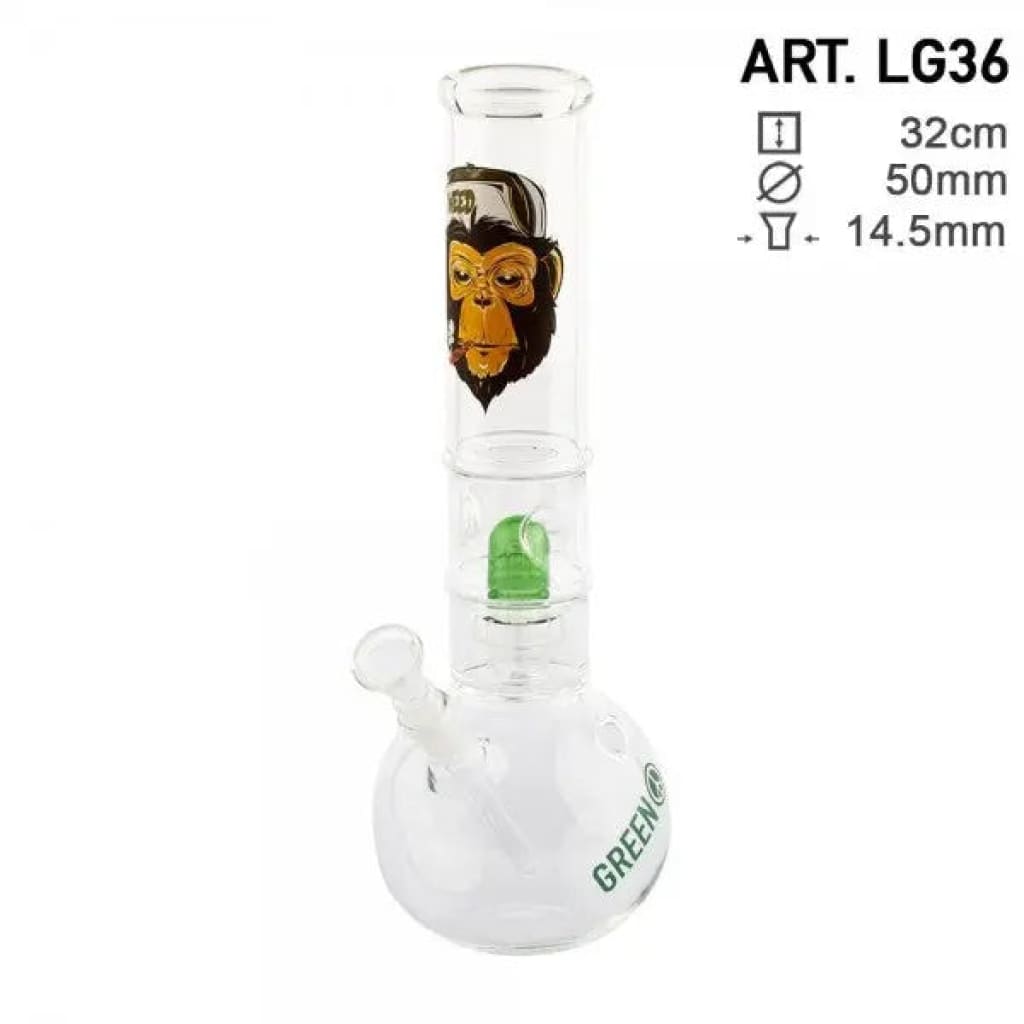 Greenline | 12.5" Round Glass Water Pipe W/ Dome Perc
