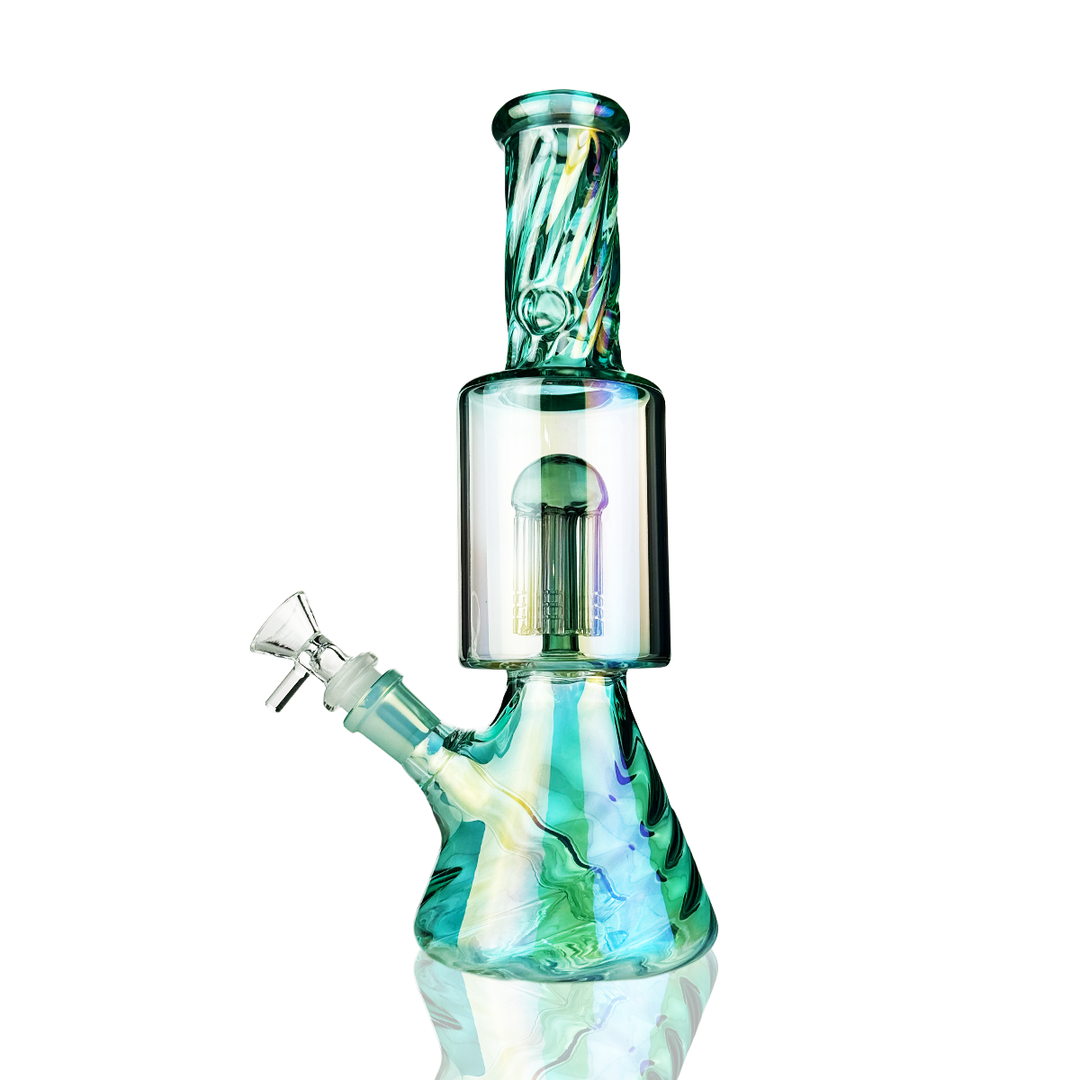 11" Electroplated Tree Perc Beaker Bong with 14mm Bowl