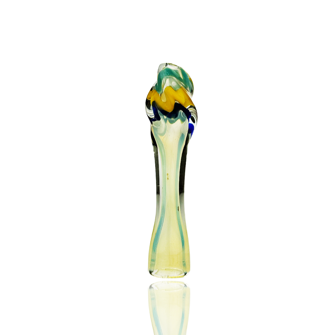 4 Inch Silver Fume Twisted Glass Chillum