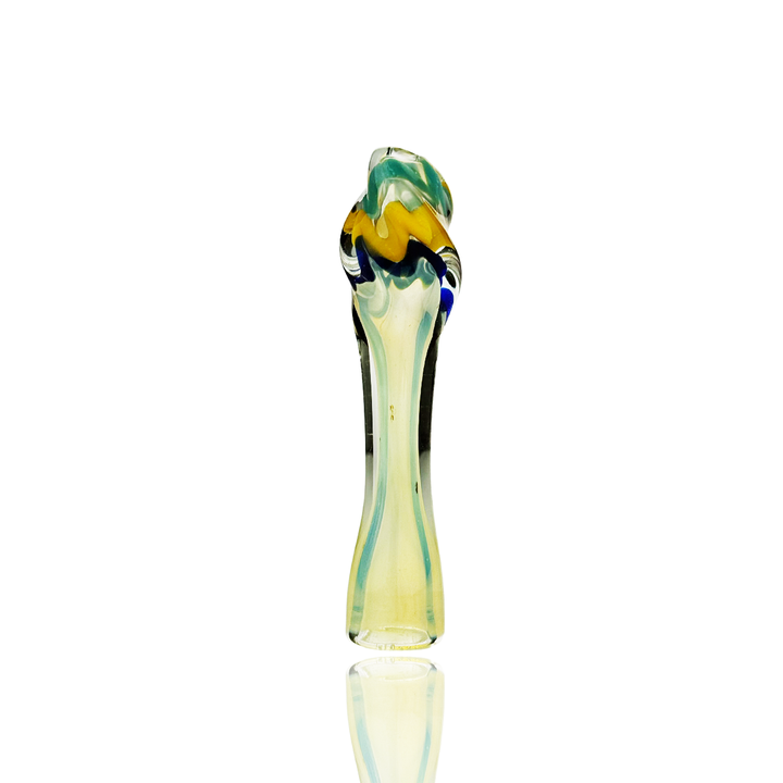 4 Inch Silver Fume Twisted Glass Chillum