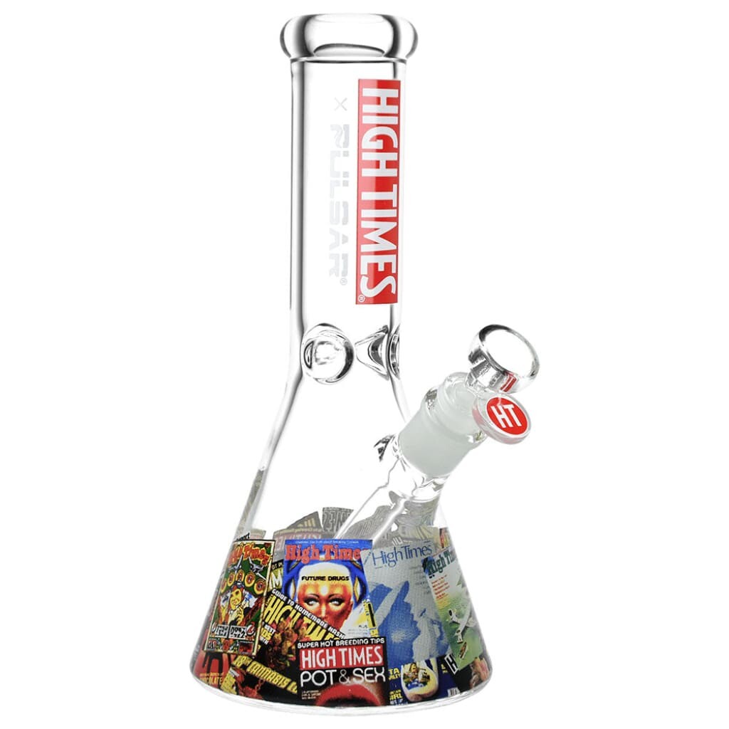 High Times x Pulsar Beaker Water Pipe - Magazine Covers / 10.5’ / 14mm f