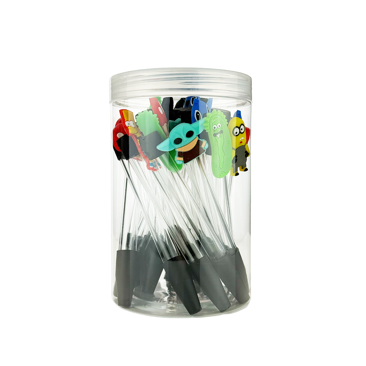 6" Glass Nectar Collector with Silicone Tip & Fun Characters