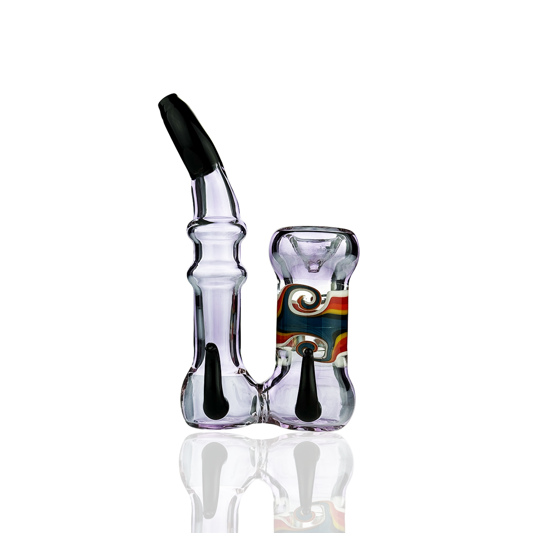 Purple Wig Wag Glass Spoon Hand Pipe 5 Inch