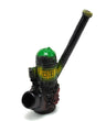 Durable Rasta Robot Resin Hand Pipe with Ceramic Bowl