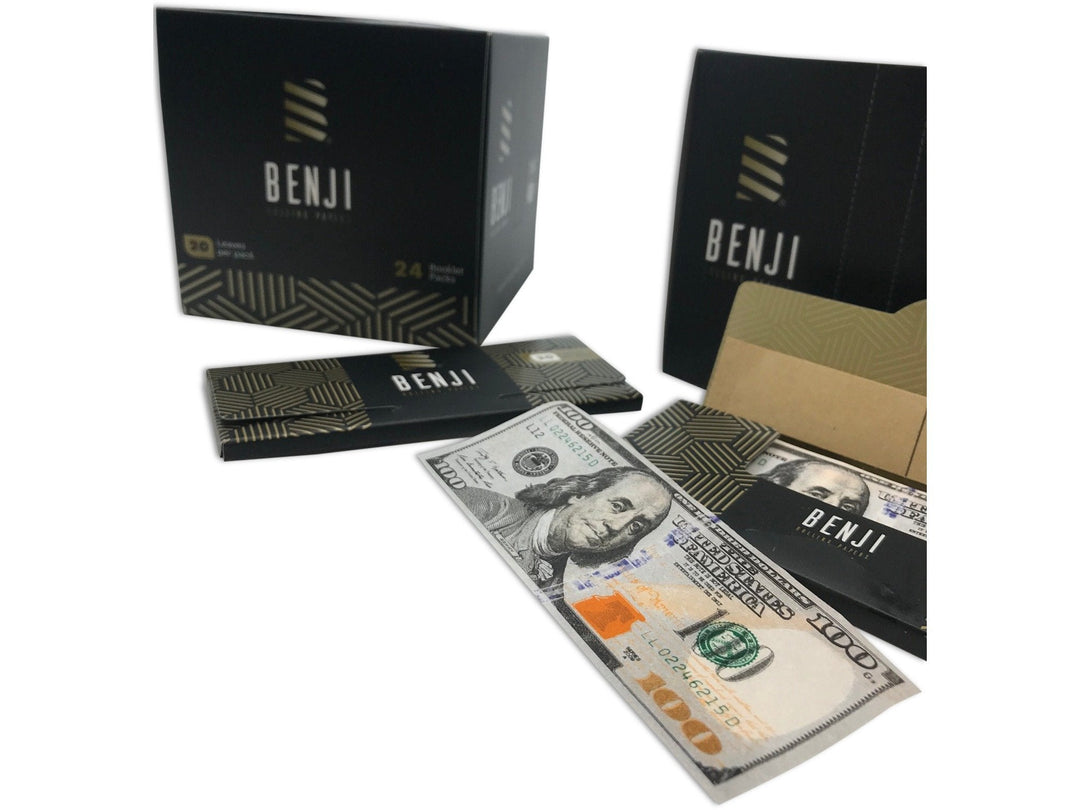 Benji $100 Bill Print Rolling Papers - 24 Booklets