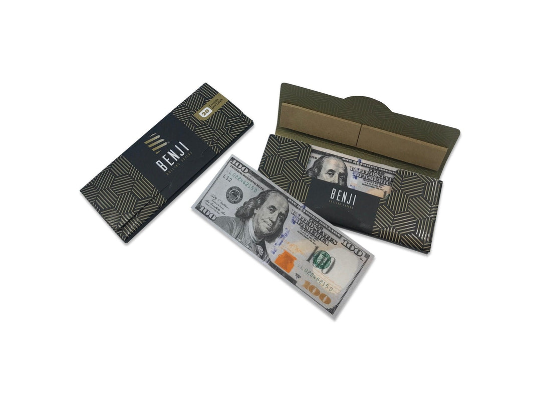 Benji $100 Bill Print Rolling Papers - 24 Booklets