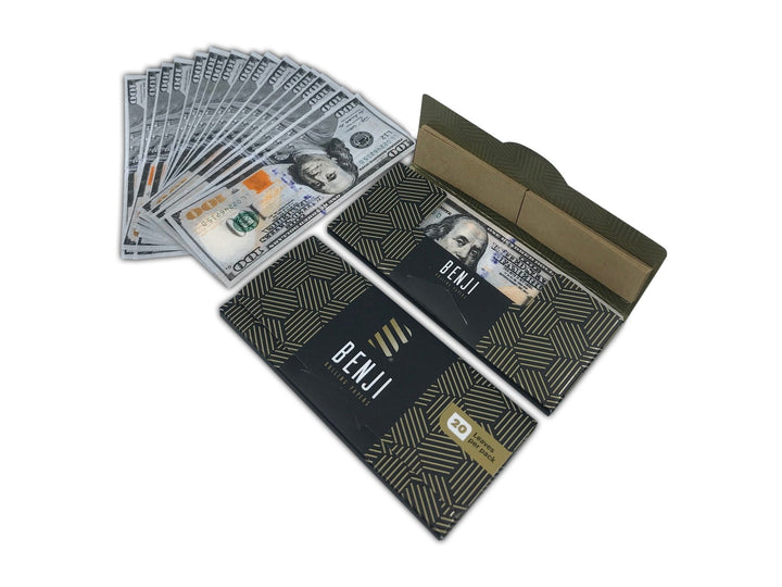 Benji $100 Bill Print Rolling Papers - 24 Booklets