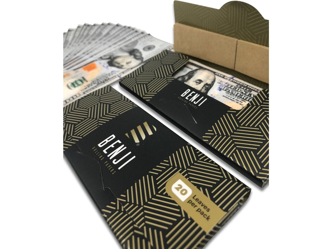 Benji $100 Bill Print Rolling Papers - 24 Booklets