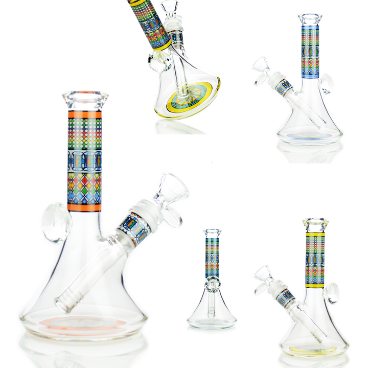 8 Inch Diamond Beaker Water Pipe, 14mm Joint