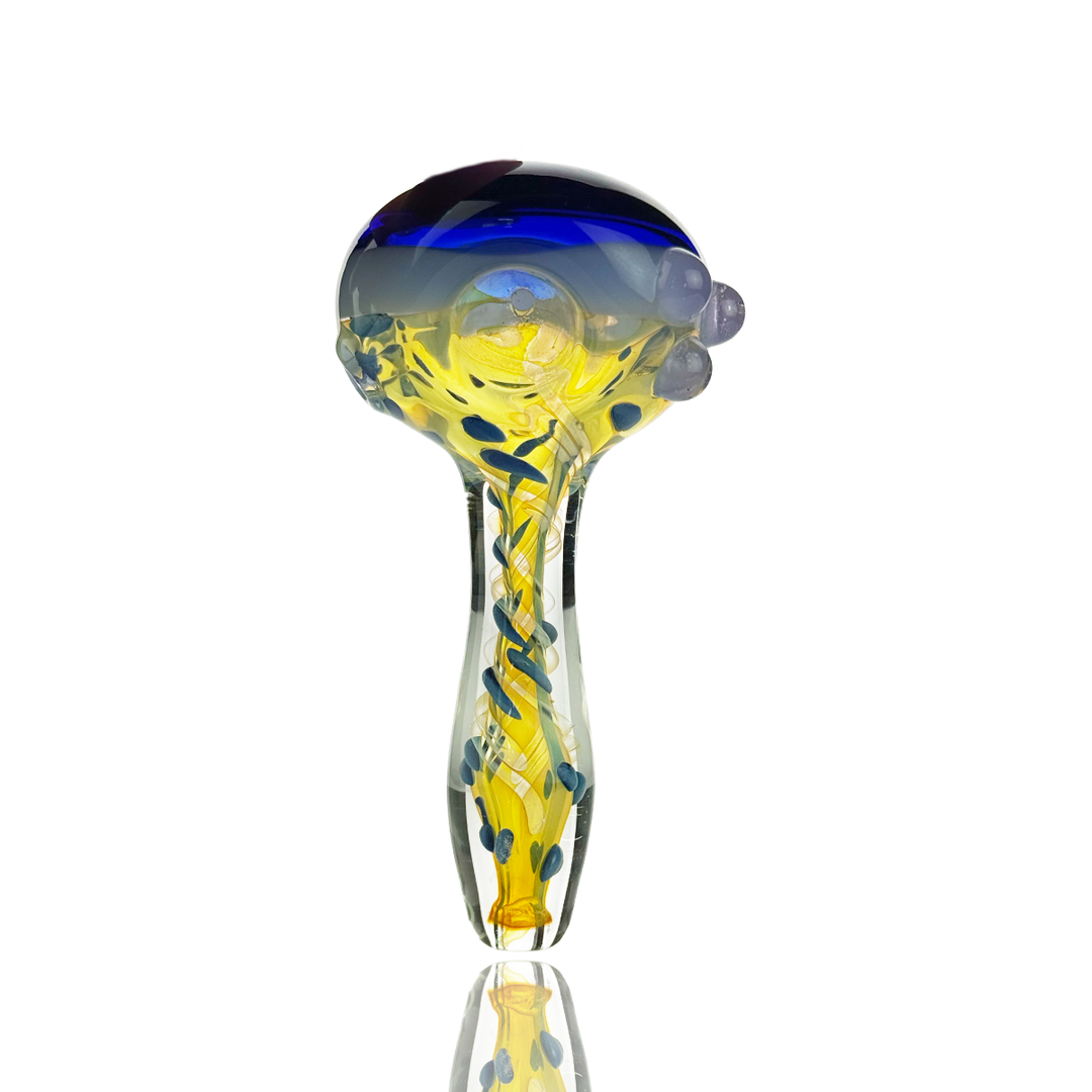 4.5" Silver Fume Swirl Glass Hand Pipe