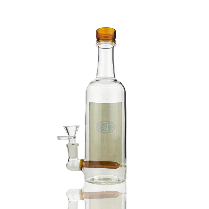 10" Glass Liquor Bottle Water Pipe with 14mm Bowl