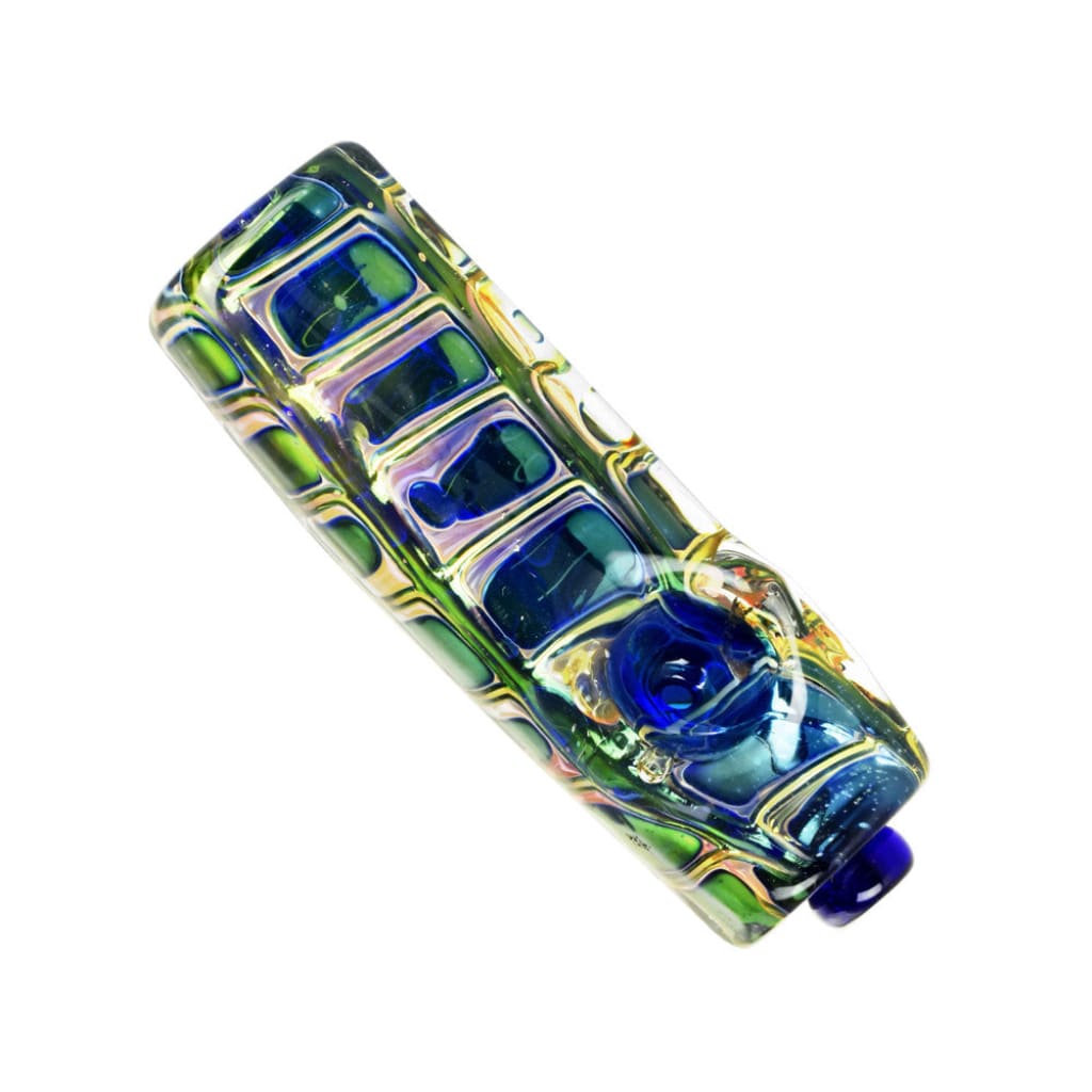 Iridescent Jewel Squared Glass Hand Pipe- 3.75’ /colors Vary