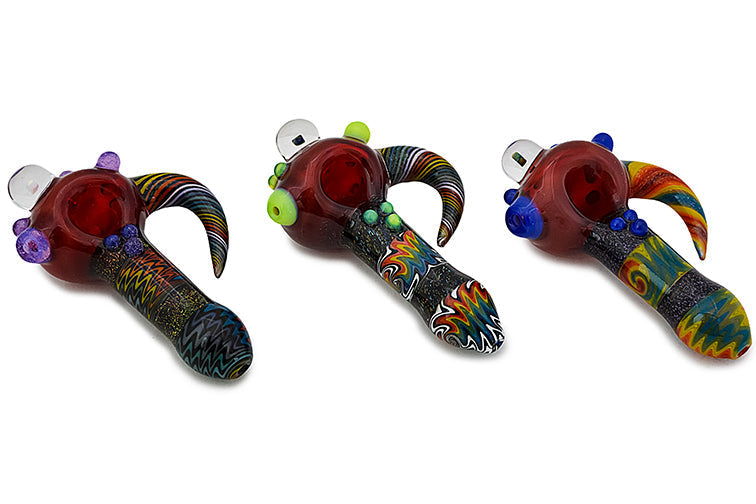 Colorful Dichro Side Horn Hand Pipe