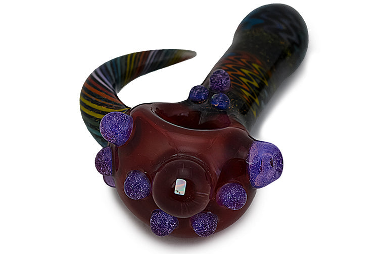 Colorful Dichro Side Horn Hand Pipe