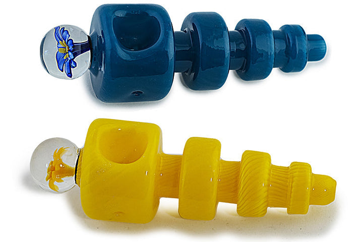 Colorful 3D Flower Glass Hand Pipe