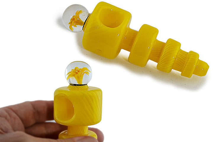 Colorful 3D Flower Glass Hand Pipe