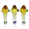 4.5" Silver Fume Spoon Pipe with Rasta Lines